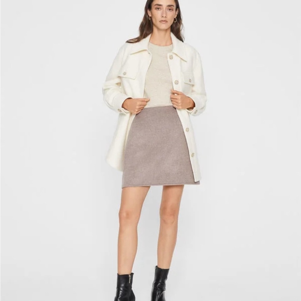 CLUB MONACO | 00 | Dusty Pink/Taupe Wool Skirt
